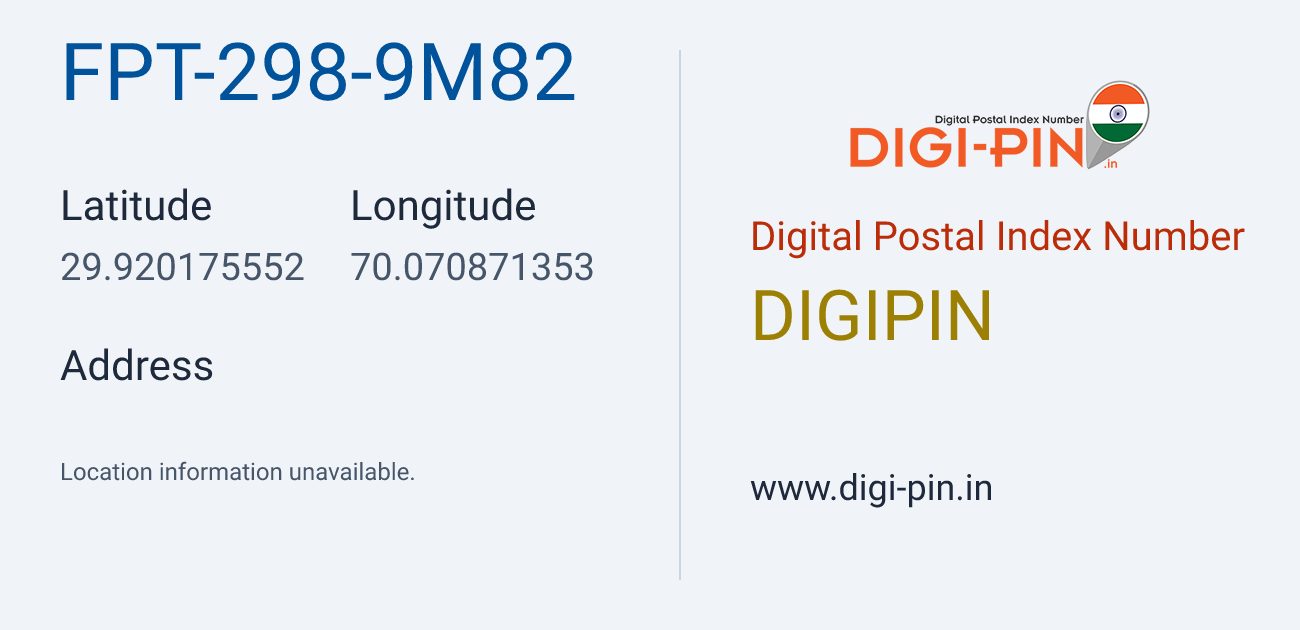 DigiPin FPT-298-9M82 location map showing coordinates 29.920176, 70.070871